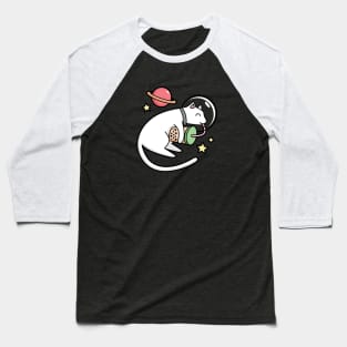 Bubble Tea Cute Kawaii Space Cat Baseball T-Shirt